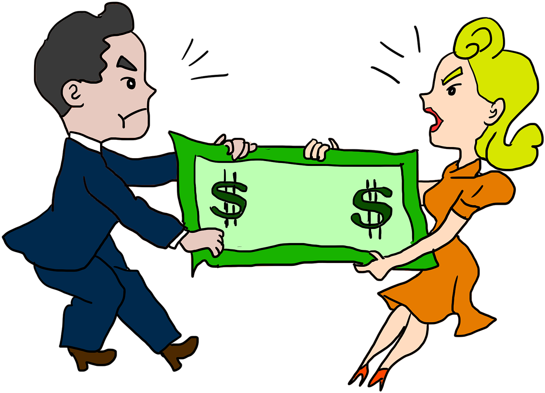 Cómo Evitar Los Problemas De Pareja Por Dinero Y Llevar - Arguing Over Money Clipart - Png Download (1280x850), Png Download