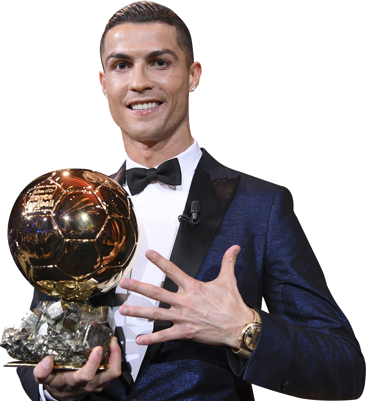 Cristiano Ronaldo Ballon D'or 2017 Render - Ronaldo With Ballon D Or Png Clipart (1201x1314), Png Download