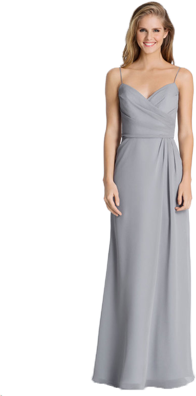Hayley Paige Pewter Bridesmaid Clipart (560x781), Png Download