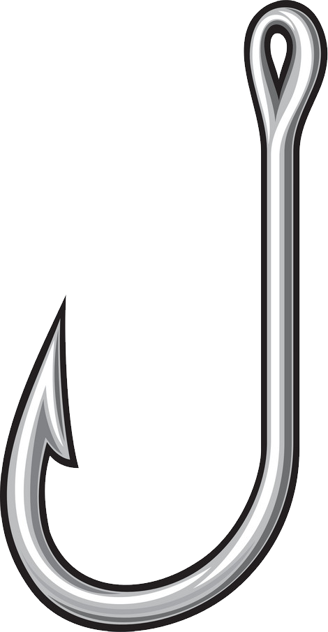 Transparent Background Fish Hook Clipart - Png Download (470x905), Png Download