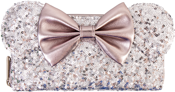 Minnie Ears & Bow Sequin Silver Loungefly Wallet - Formal Wear Clipart (600x600), Png Download