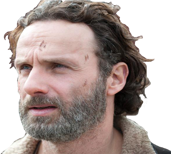 Lien Direct, 2017/51/6/1514023496 Rick 2 Sticker - Rick Grimes Head Png Clipart (680x510), Png Download