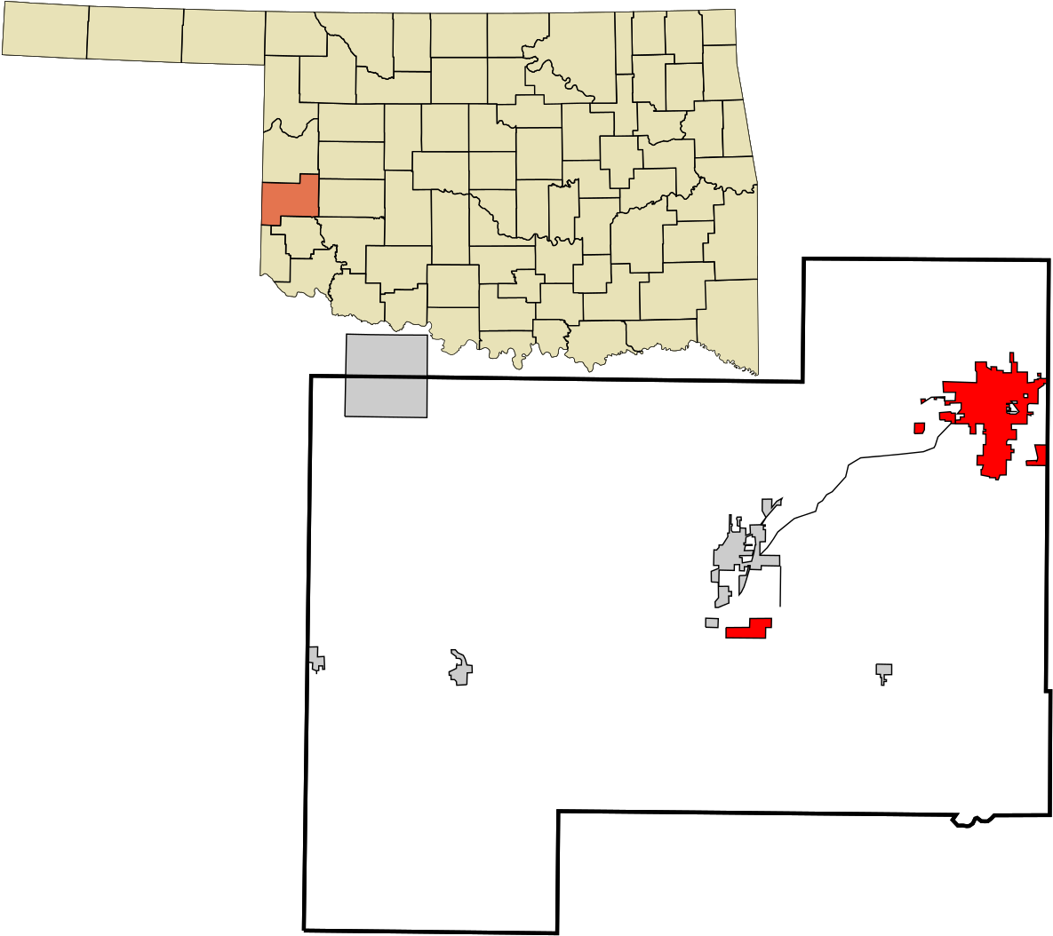 Oklahoma County Map Clipart (1200x1065), Png Download