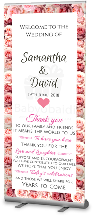 Babyobaidi Wedding Welcome Rose Love Weddingwelcomebanner - Welcome Banner From Family Clipart (768x1024), Png Download