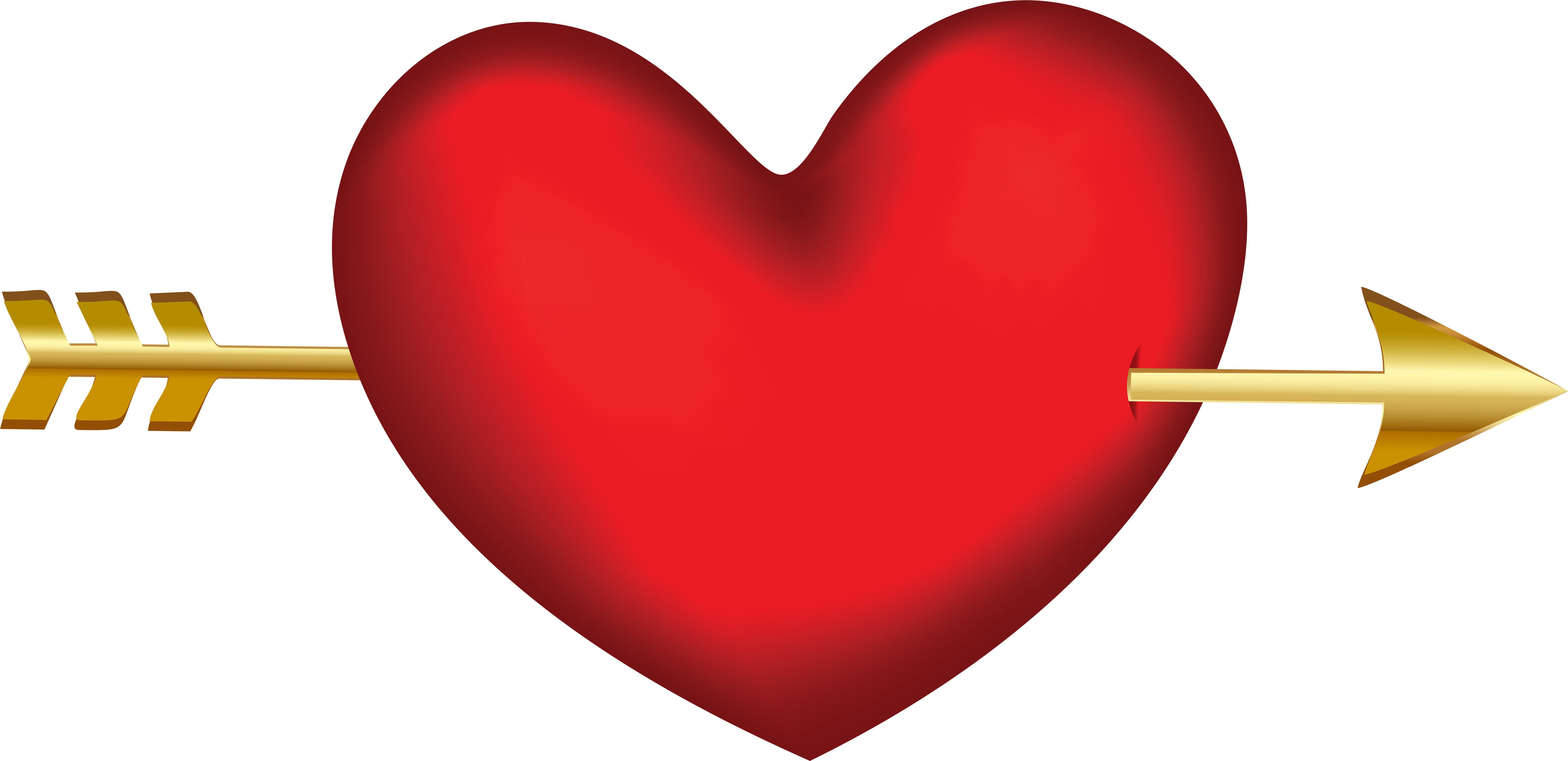 Heart With Arrow Transparent Clip Art Image - Portable Network Graphics - Png Download (8000x3977), Png Download
