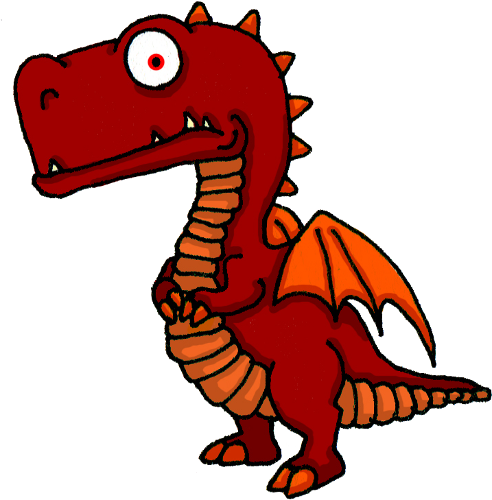 Cartoon Dragon In Fire Clipart (777x792), Png Download