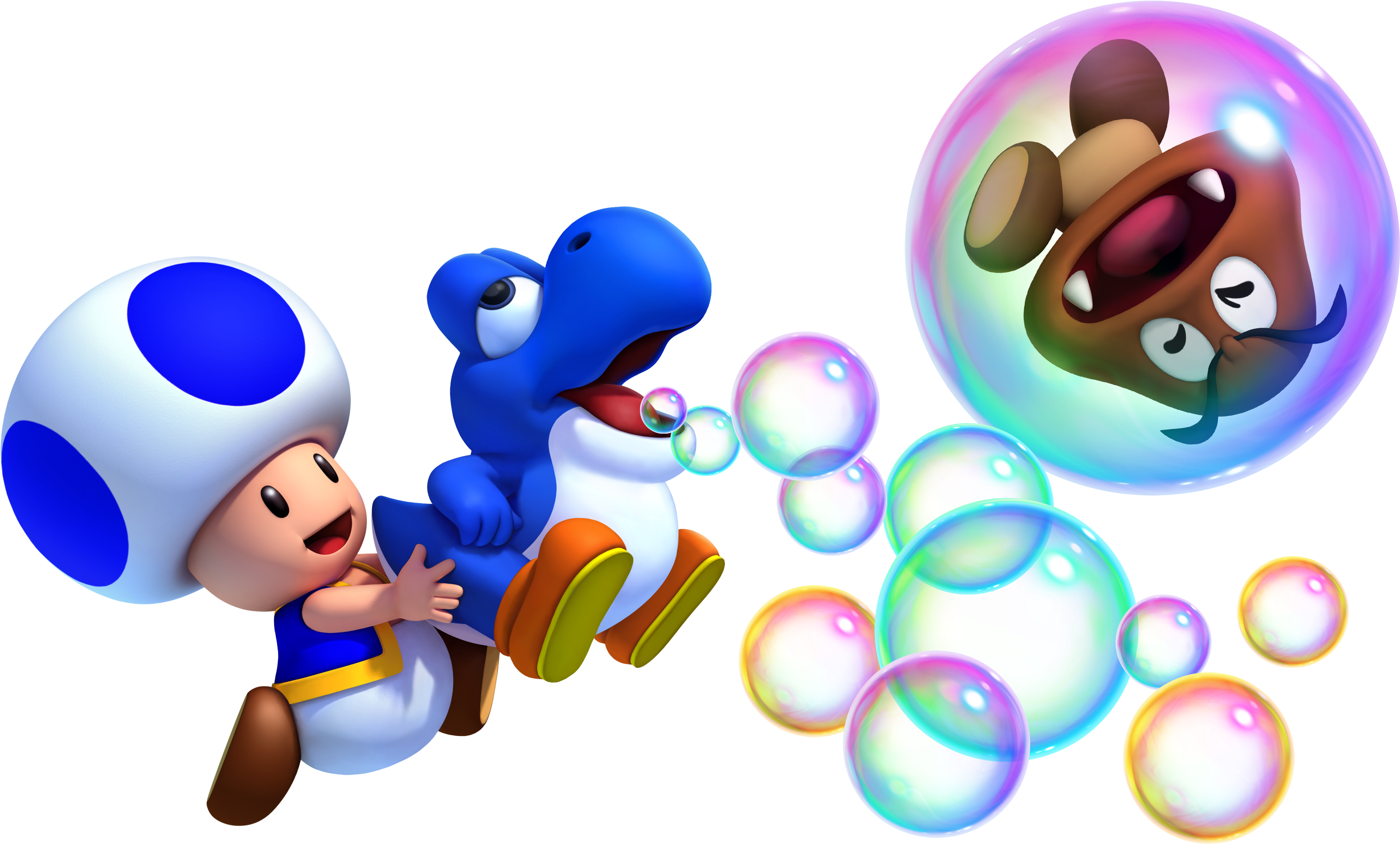 Power-ups - New Super Mario Bros U Baby Yoshi Clipart (4150x2897), Png Download