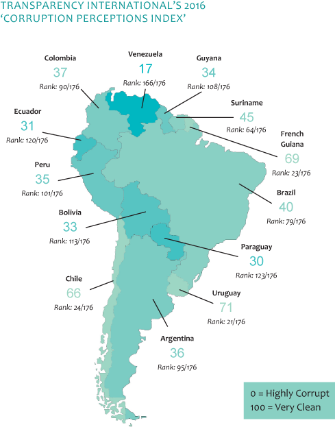 Corruption Perceptions Index South America - Atlas Clipart (500x634), Png Download