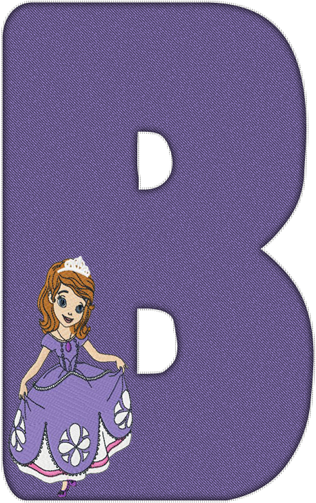 Alfabeto Decorativo Alfabeto Princesa Sofia 3 Png - Decoracion Princesa Sofia Rosado Fucsia Y Morado Clipart (458x729), Png Download