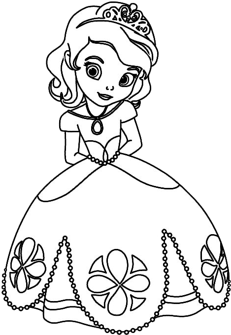 Increíble Para Colorear Princesa Sofia Molde - Dibujos De La Princesa Sofia Faciles Clipart (554x717), Png Download