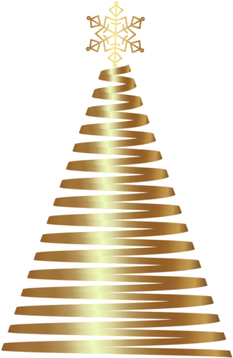 Free Png Gold Deco Christmas Tree Png - Gold Christmas Tree Clip Art Png Transparent Png (480x741), Png Download