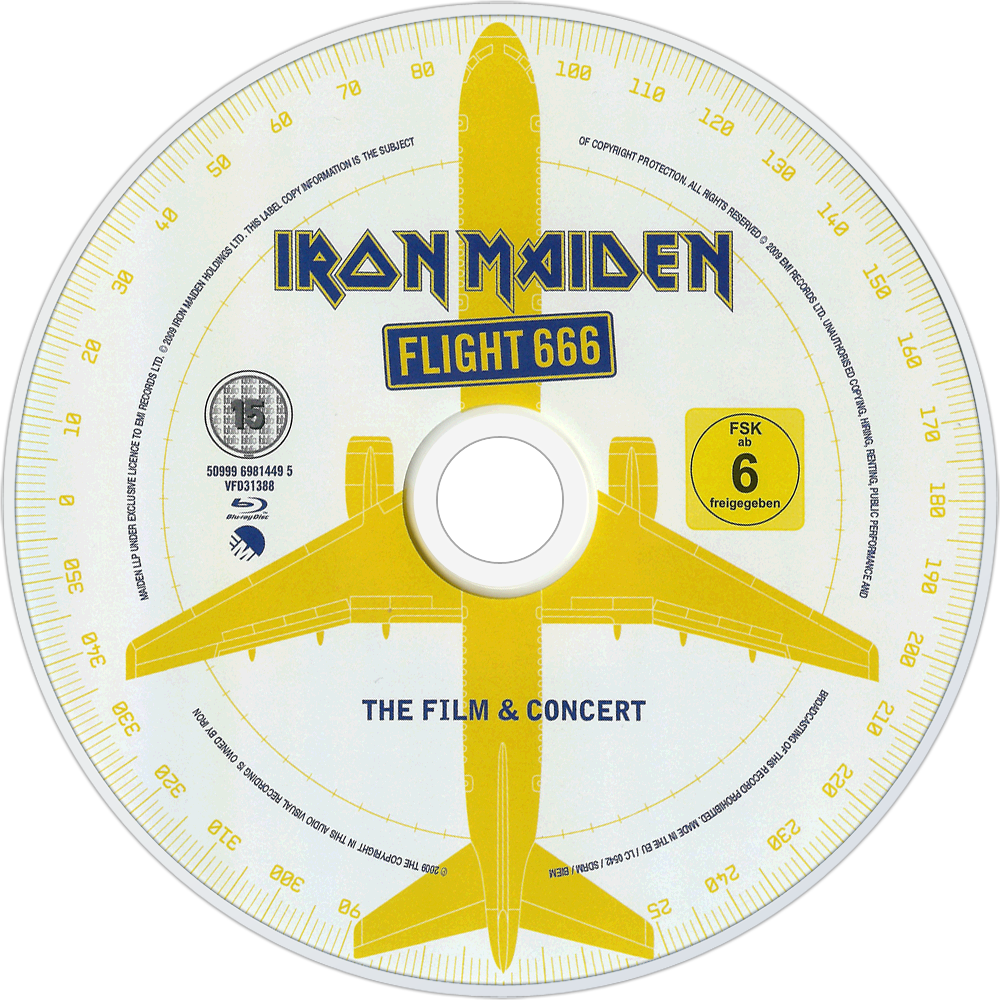 Flight 666 Bluray Disc Image - Iron Maiden Flight 666 Cd Clipart (1000x1000), Png Download