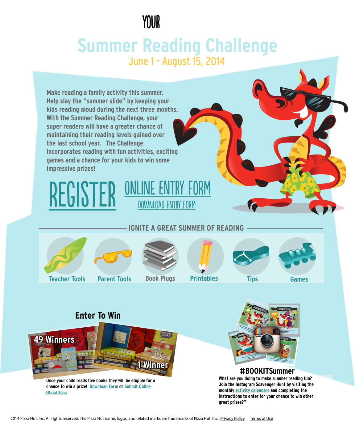 Pizza Hut * Summer Book It Program * Open To Parents/teachers Flyer