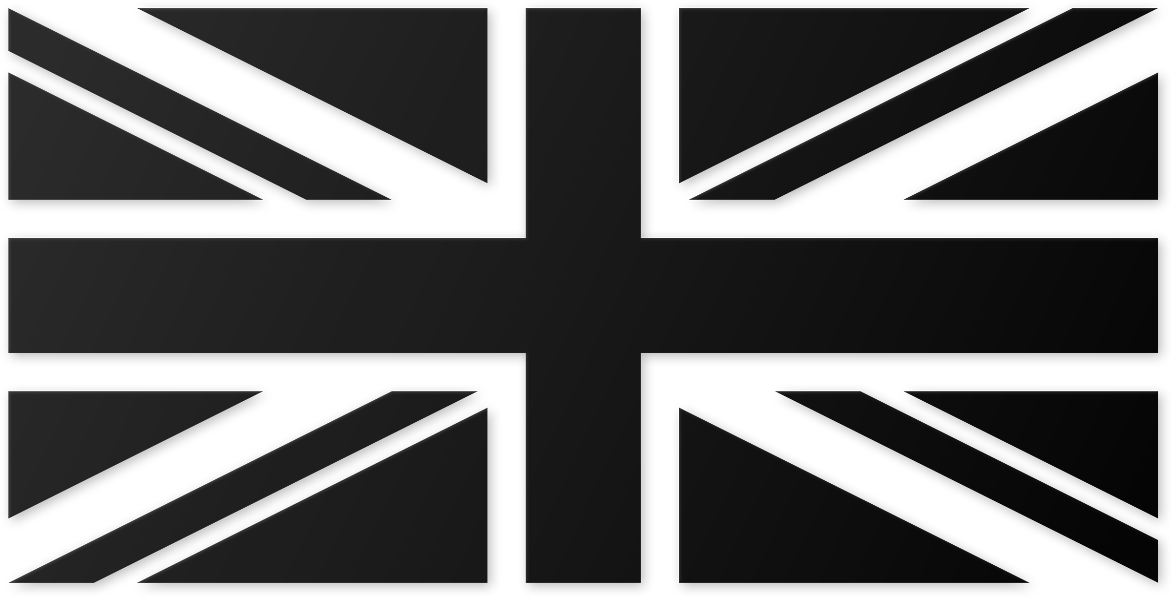 Black Union Jack - Black And White Union Jack Tattoo Clipart (2400x1223), Png Download