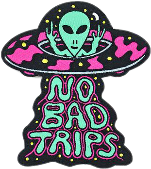 Trippy Trippy Sticker Tumblr Grunge Sticker Quote - No Bad Trips Clipart (311x348), Png Download