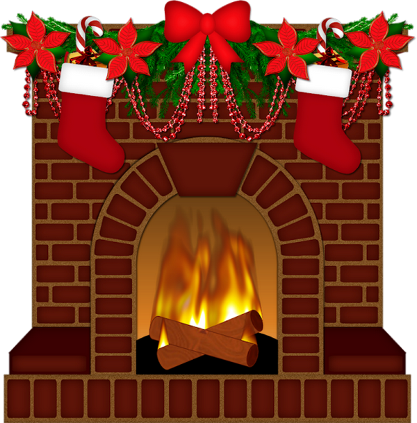 Christmas Fireplace Png - - Hearth Clipart (600x610), Png Download