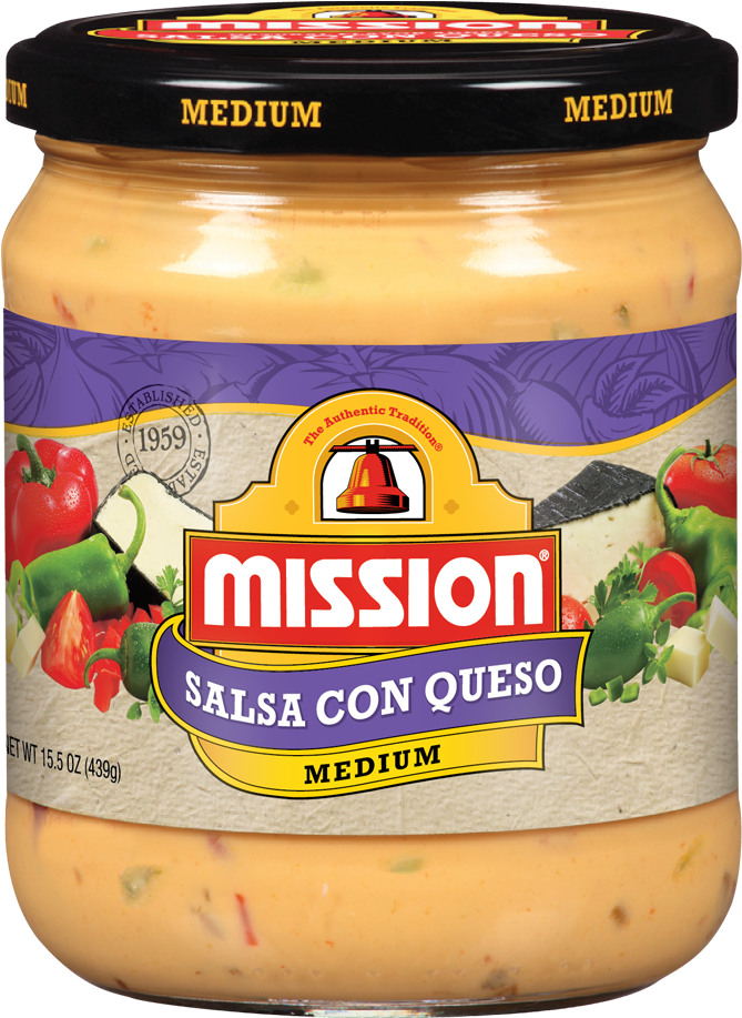 Salsa Con Queso Dip - Mission Tortilla Chips Clipart (880x940), Png Download