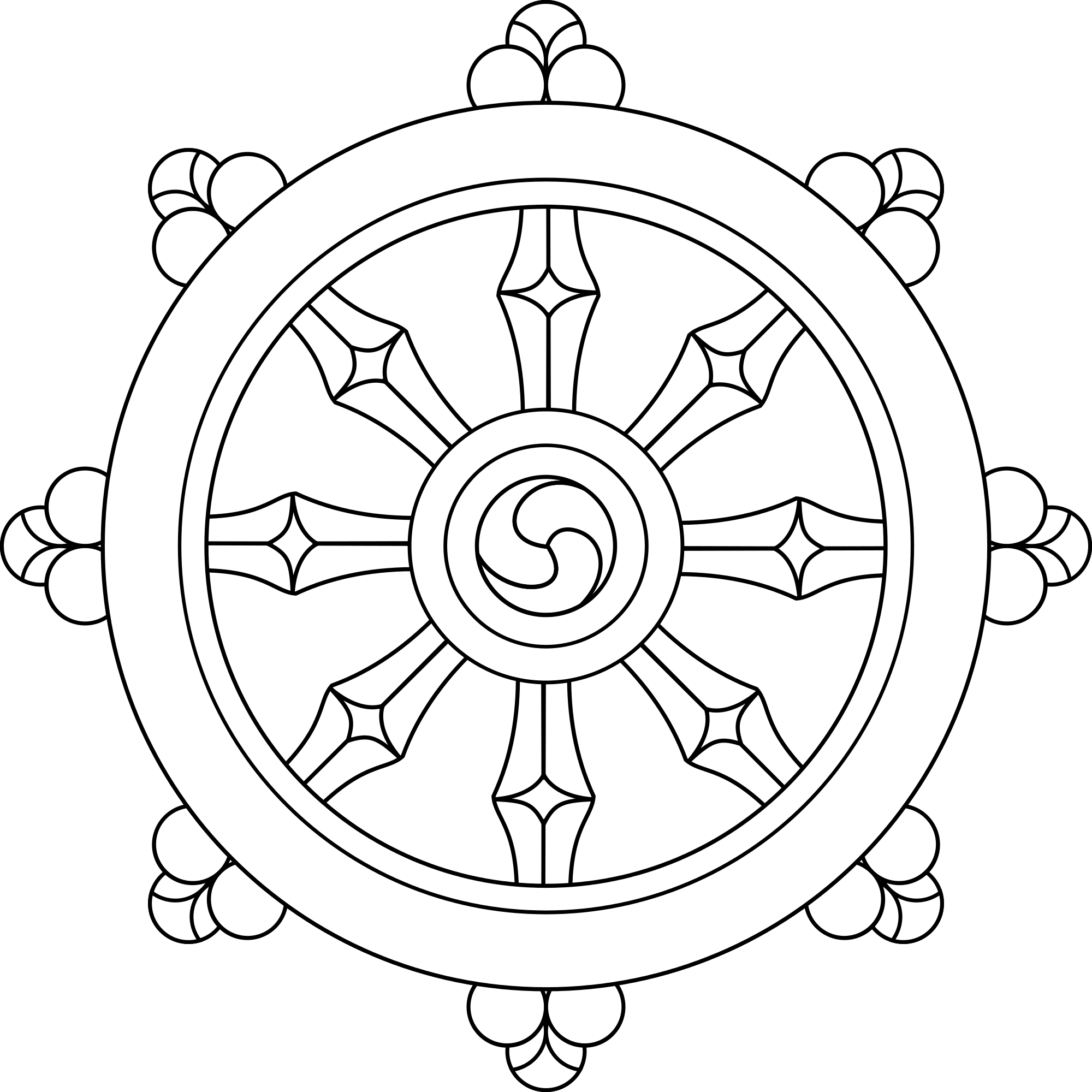 Full Size Of Easy To Draw Patterns Zentangle Paisley - Dharma Wheel Clipart (2000x2000), Png Download