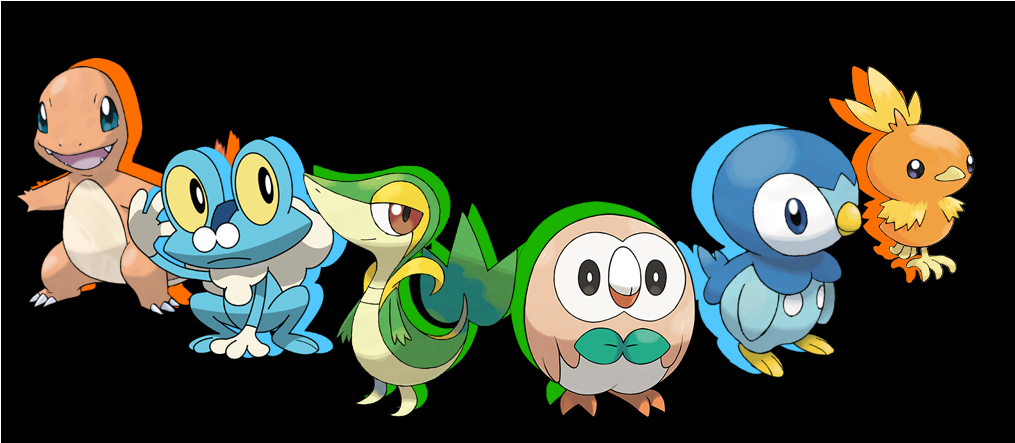 Pokemon Starters - Cartoon Clipart (1366x768), Png Download