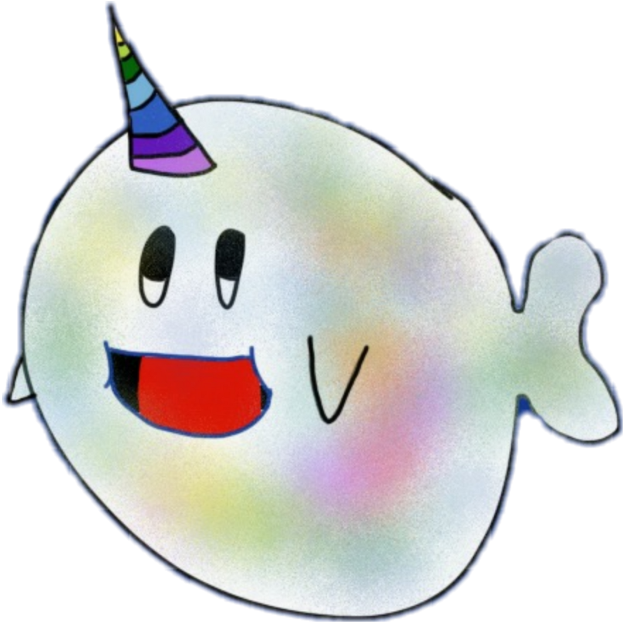 Narwhal Sticker - Cartoon Clipart (1024x1024), Png Download