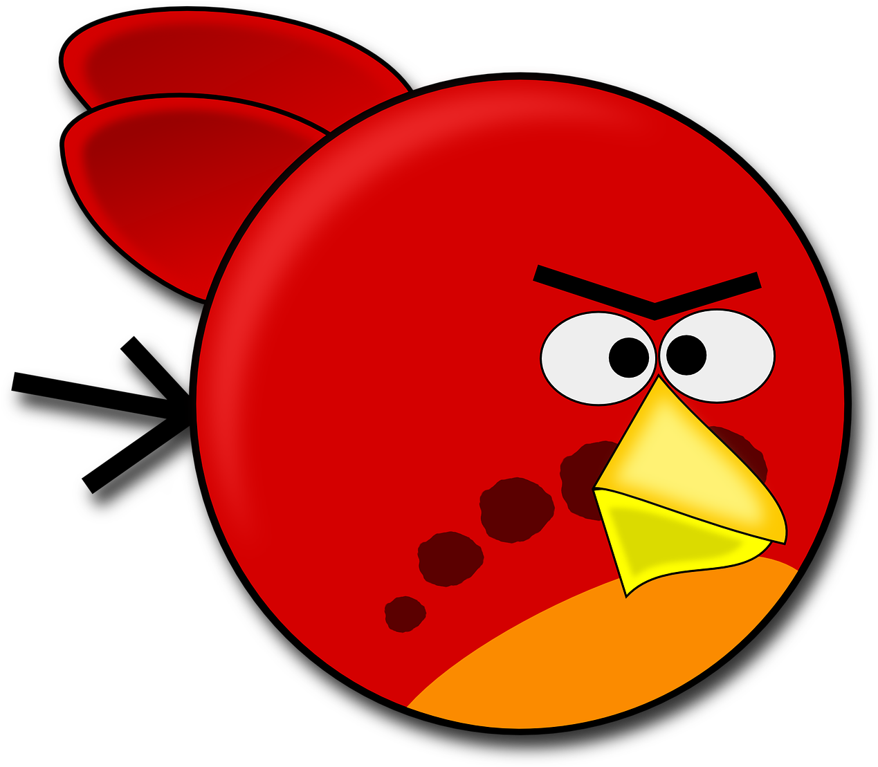 Sumh Angry-774029 - Clker Com Red Bird Angry Birds Clipart (1280x1108), Png Download