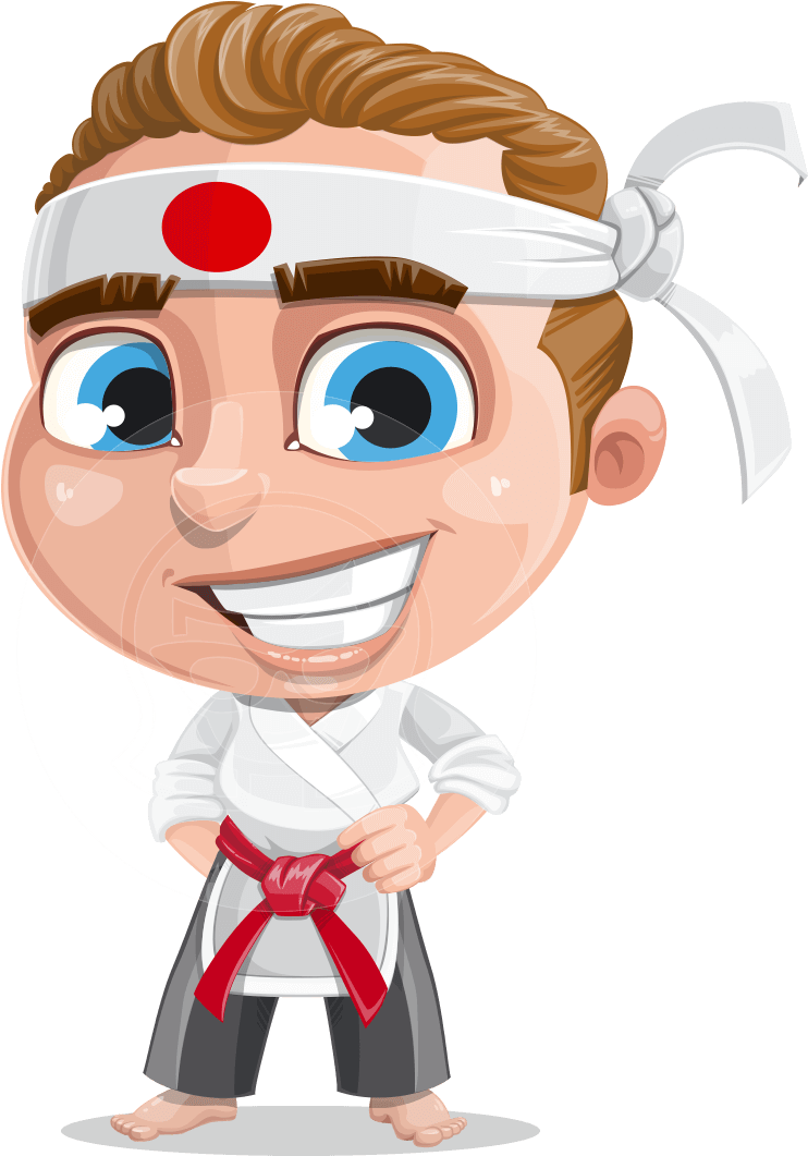 Combo The Little Karate Boy - Png Boy Transparent Taekwondo Cartoon Characters Clipart (957x1060), Png Download