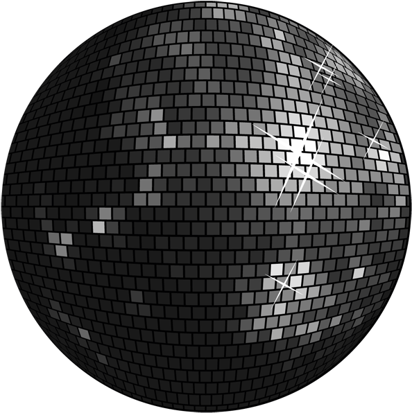 High Resolution Disco - Black Disco Ball Png Clipart (650x638), Png Download