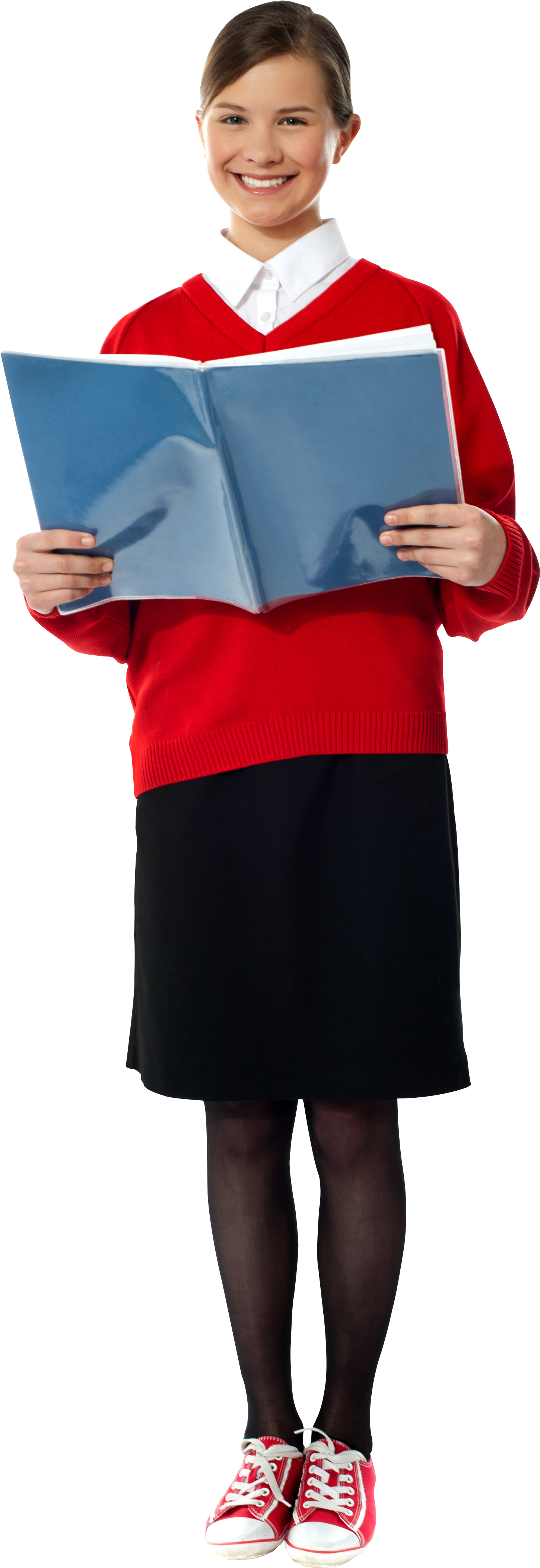 Young Girl Student Free Png Image - Student Reading Book Png Clipart (2832x4496), Png Download