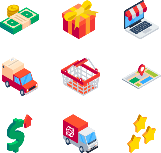 Ecommerce - Ecommerce Isometric Icon Clipart (600x564), Png Download
