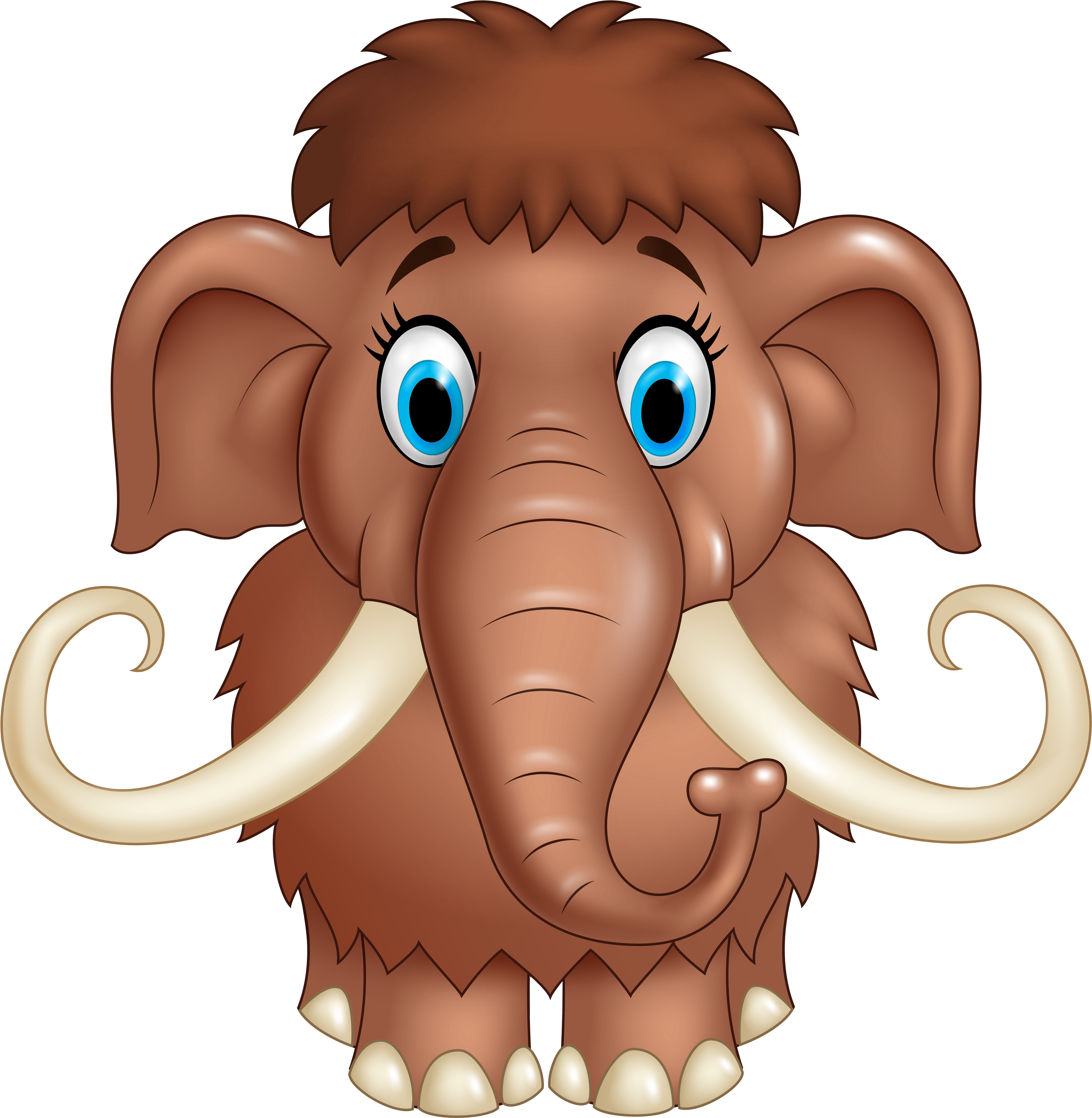 Cute Mammoth Cartoon Png Clipart Image - Mammoth Clip Art Transparent Png (4940x5100), Png Download