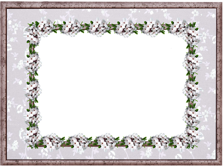 Frame, Border, Daphne, Floral - Picture Frame Clipart (939x720), Png Download