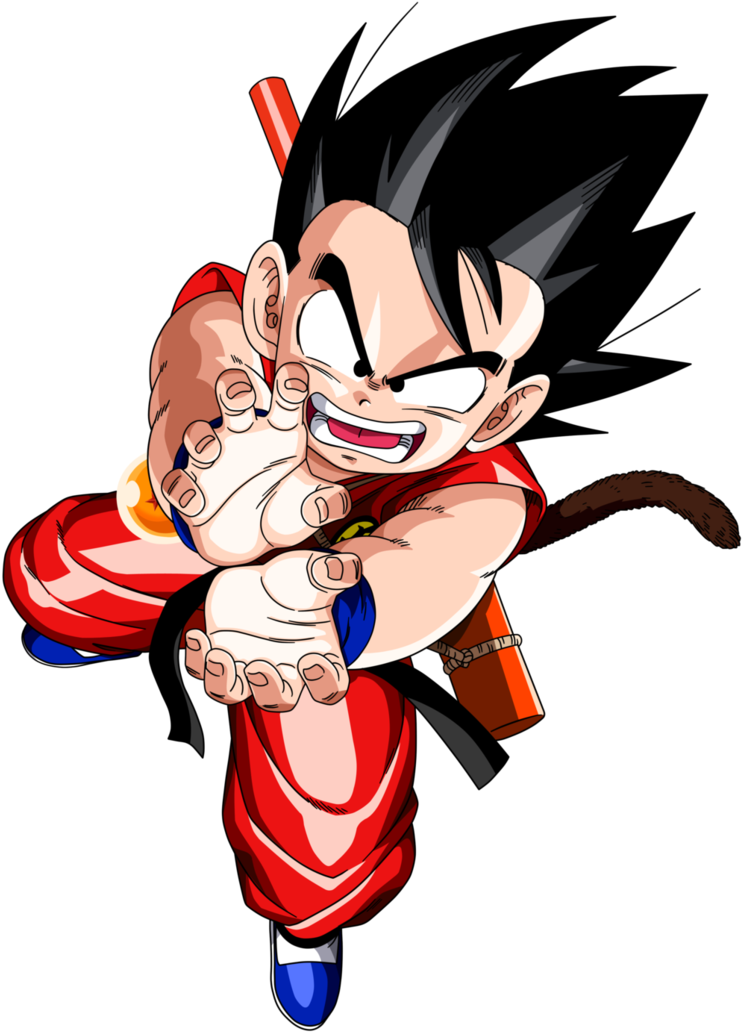 Kid Goku Super Kamehameha By Bardock10 - Dragon Ball Kid Goku Kamehameha Clipart (742x1032), Png Download