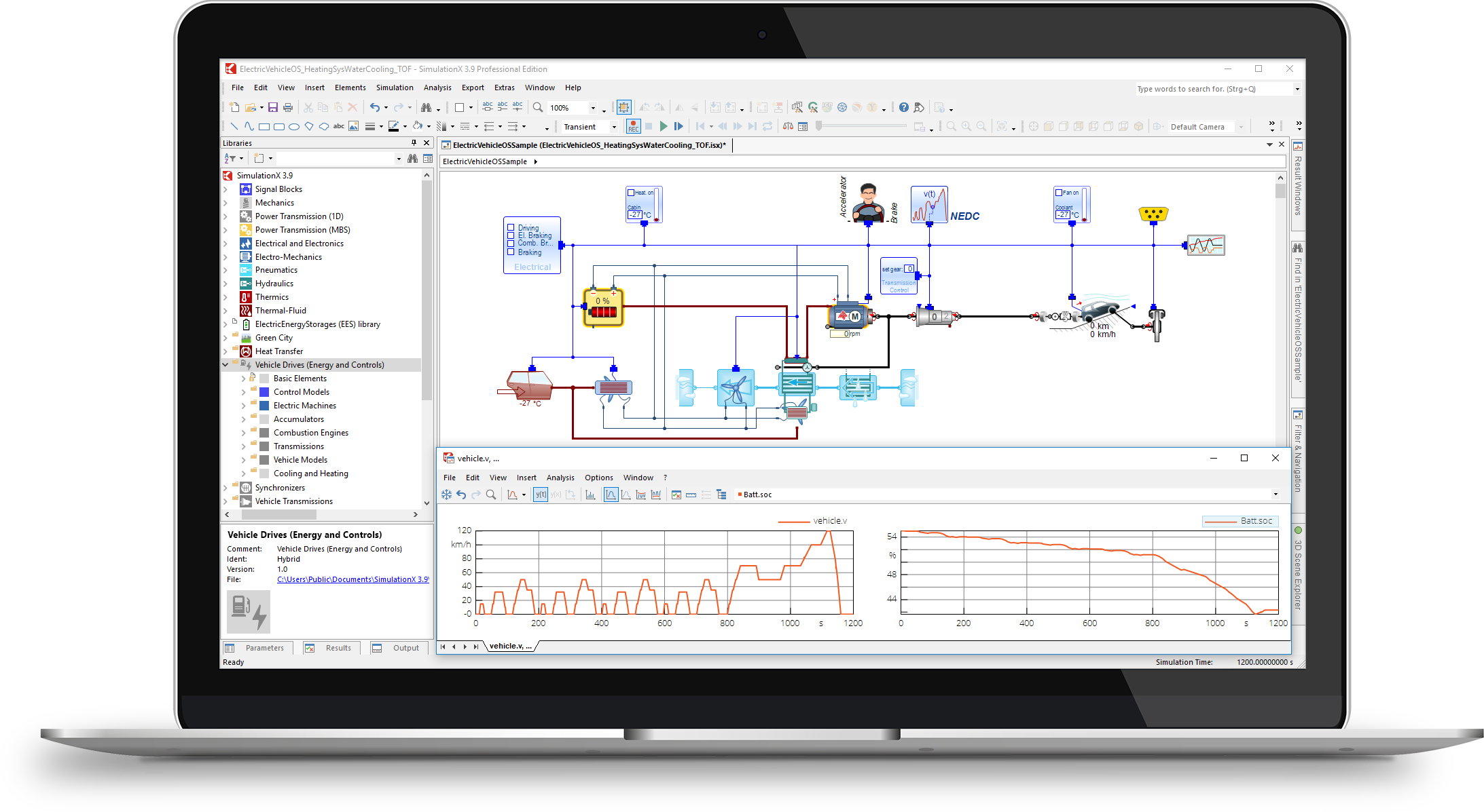 Simulationx 3-9 Electric Vehicle Laptop Center - Accounting Systems In Lebanon Clipart (2185x1197), Png Download