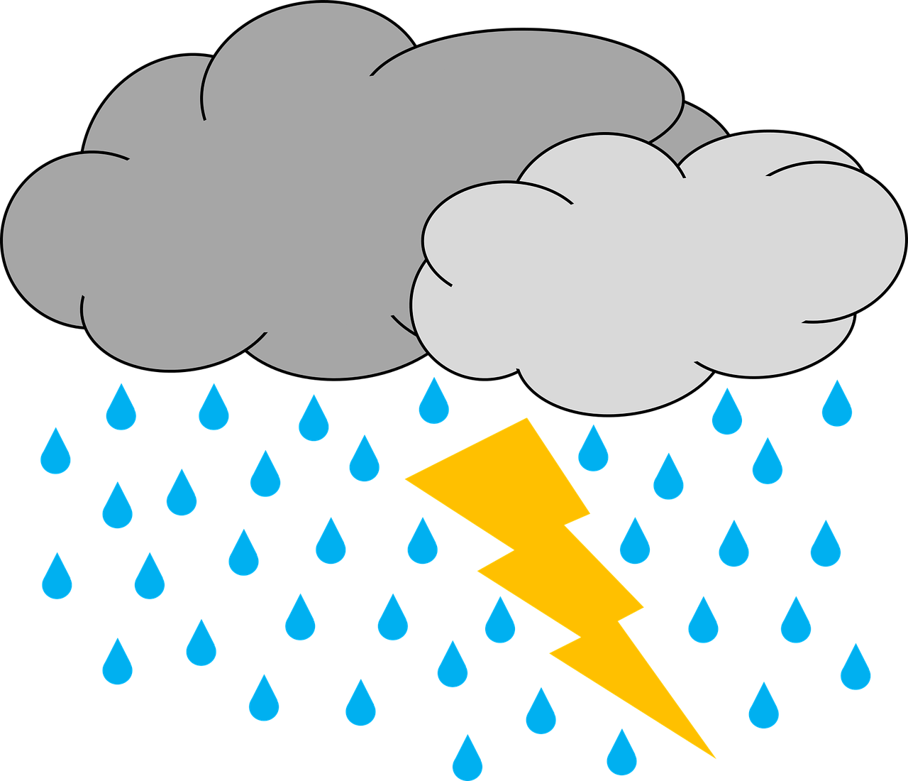 Lightning Clipart Rain Cloud - Thunderstorm Clipart Png Transparent Png (768x661), Png Download