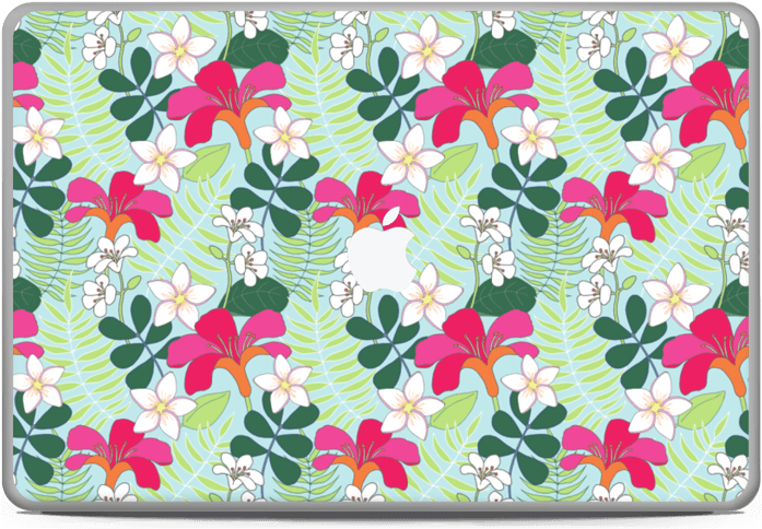 Tropical Flowers Skin Macbook Pro 17” - Floral Design Clipart (800x538), Png Download