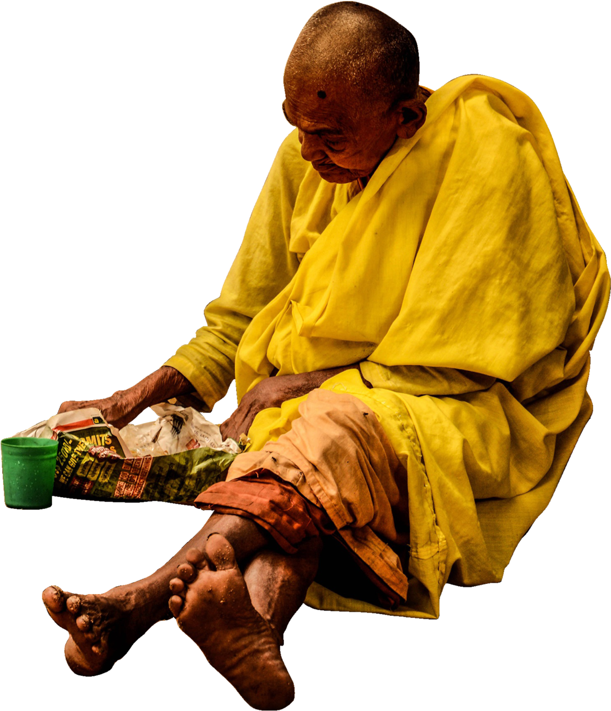 Homeless Sage Street Food Urban Neglect Old Man Woman Clipart (1206x1403), Png Download
