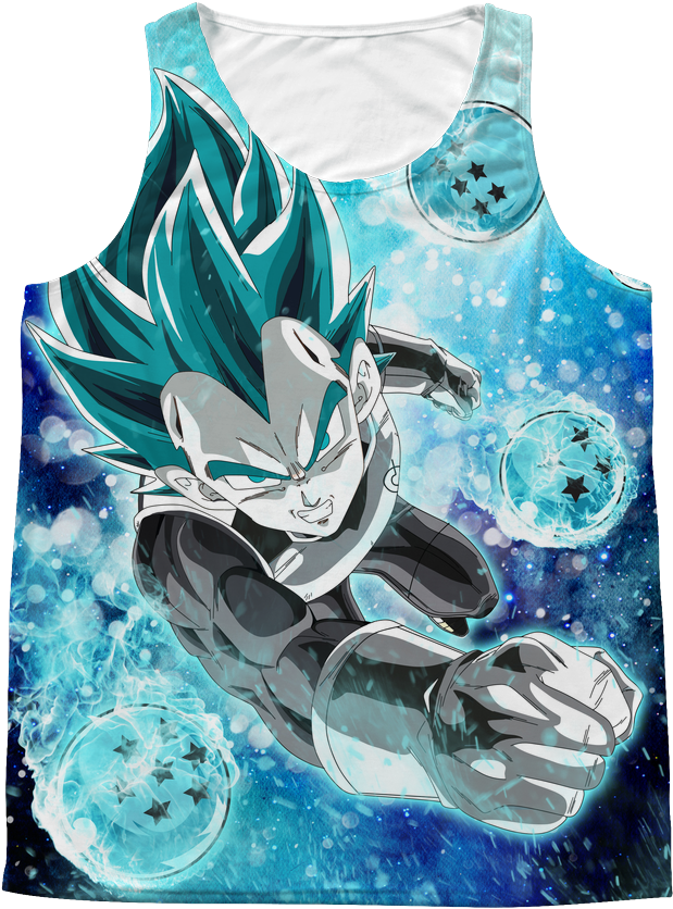 Vegeta Ssj Blue With Dragon Balls Clipart (619x836), Png Download