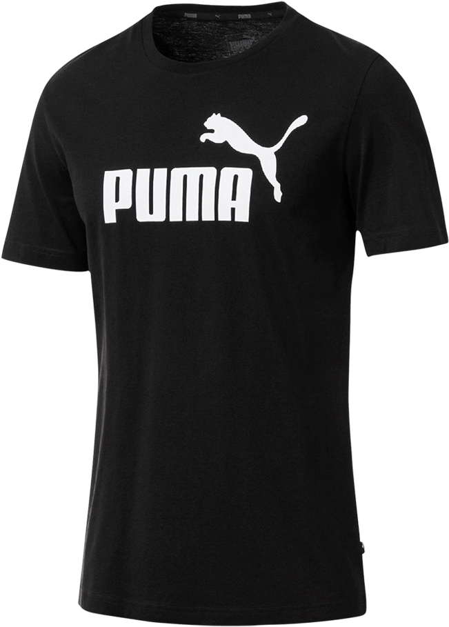 Ess Logo Tee Herre T-shirt Fra Puma - Black T Shirt Invisible Clipart (1000x1000), Png Download