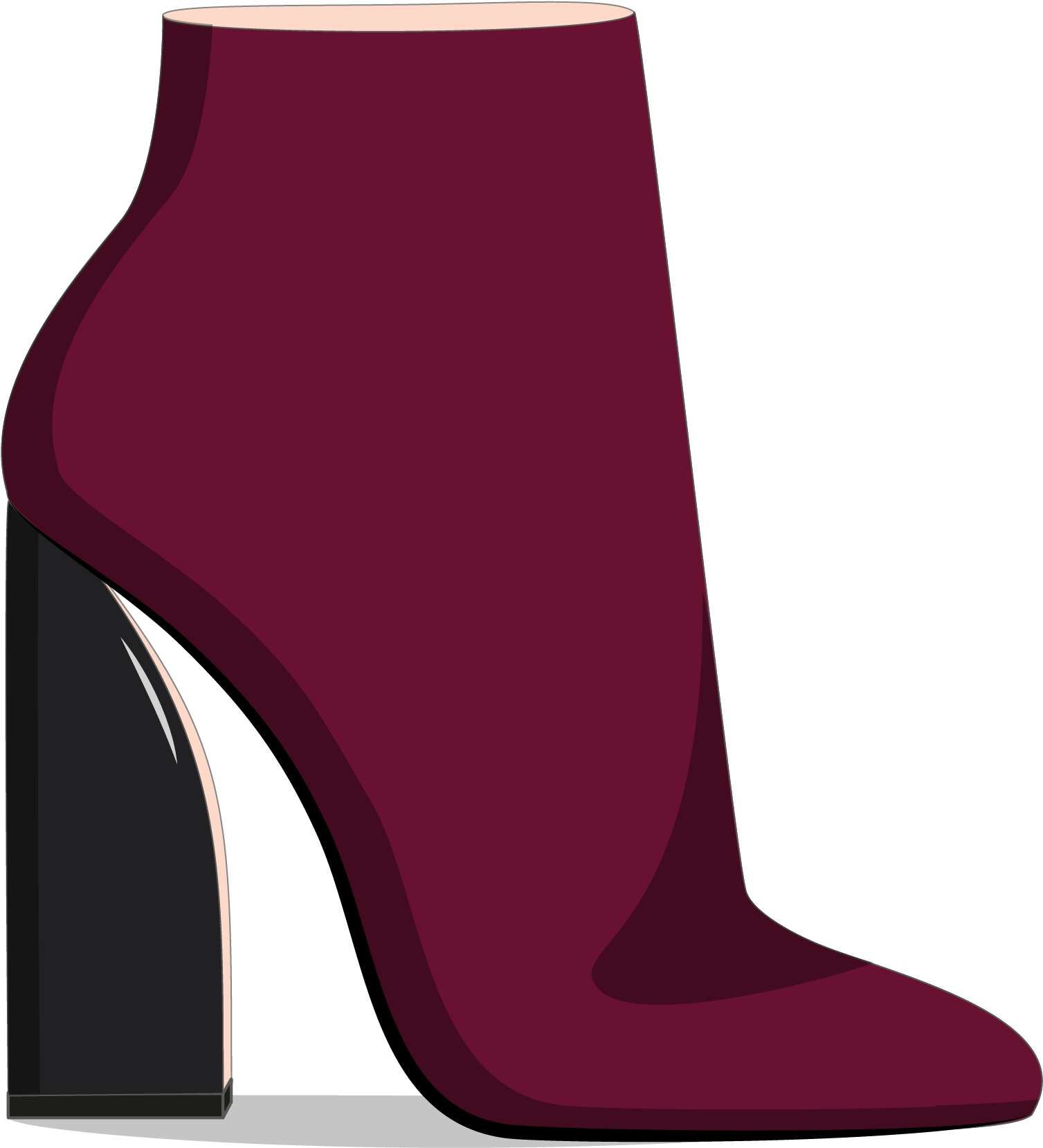Heels Drawing Ankle Boot - Basic Pump Clipart (1507x1659), Png Download