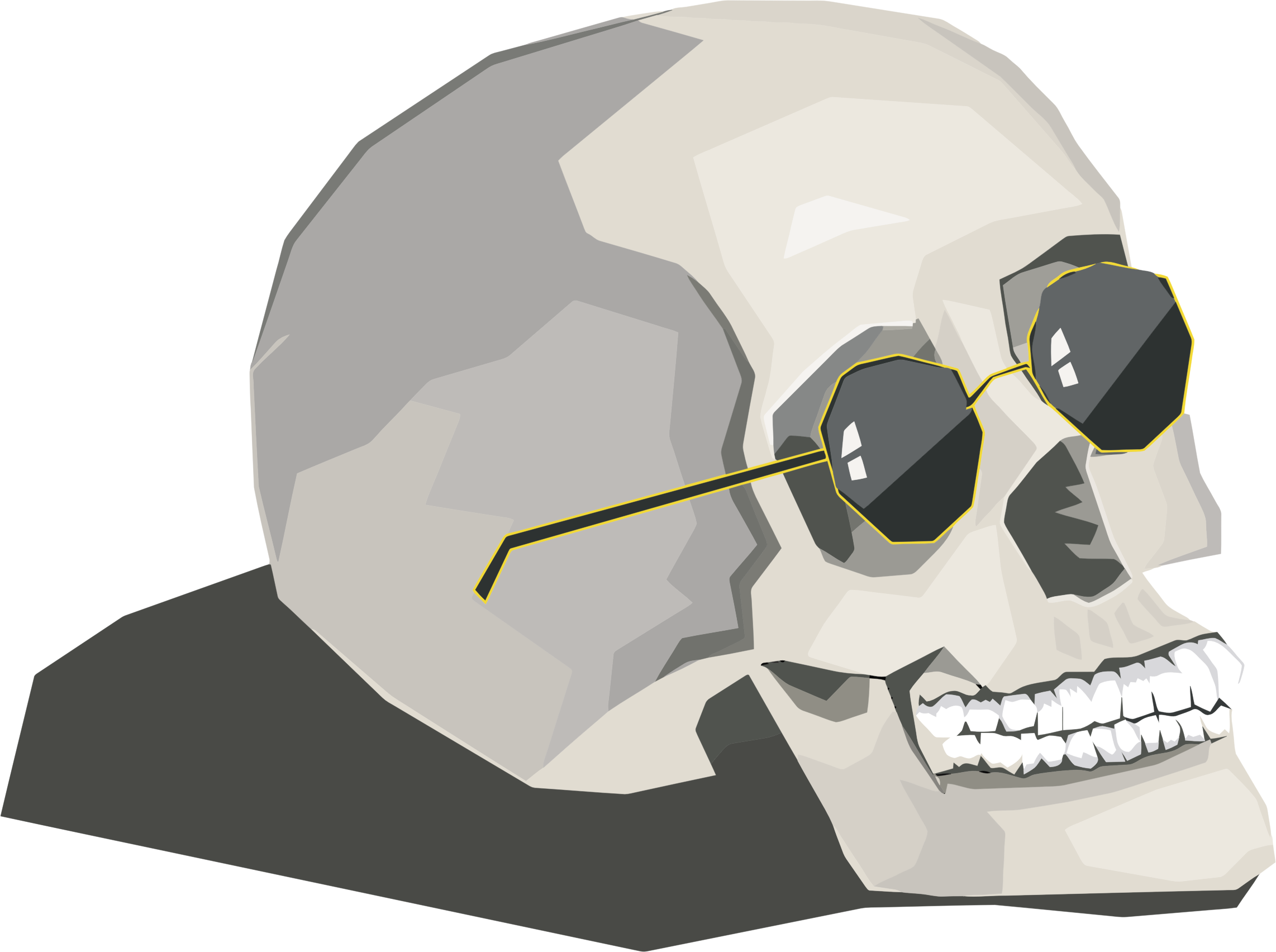 This Free Icons Png Design Of Skull Wearing Sunglasses Clipart (2284x1704), Png Download