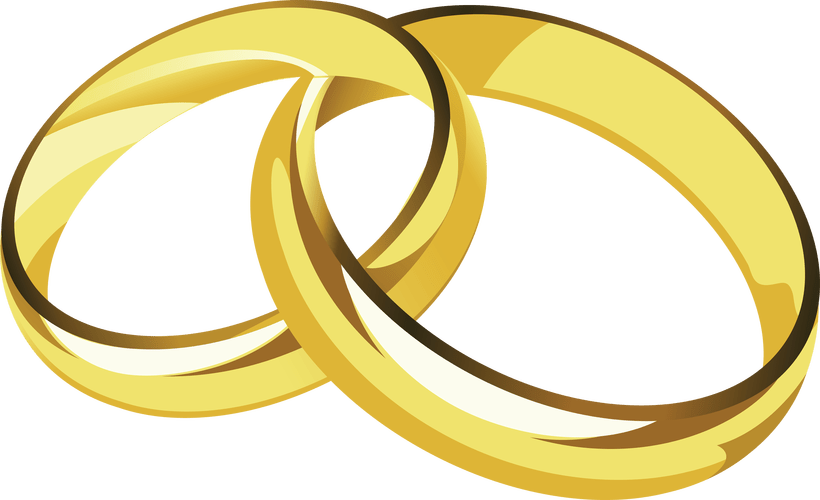 Clipart Library Library Rings Deweddingjpg Com Clipartfest - Gold Rings Vector - Png Download (820x500), Png Download
