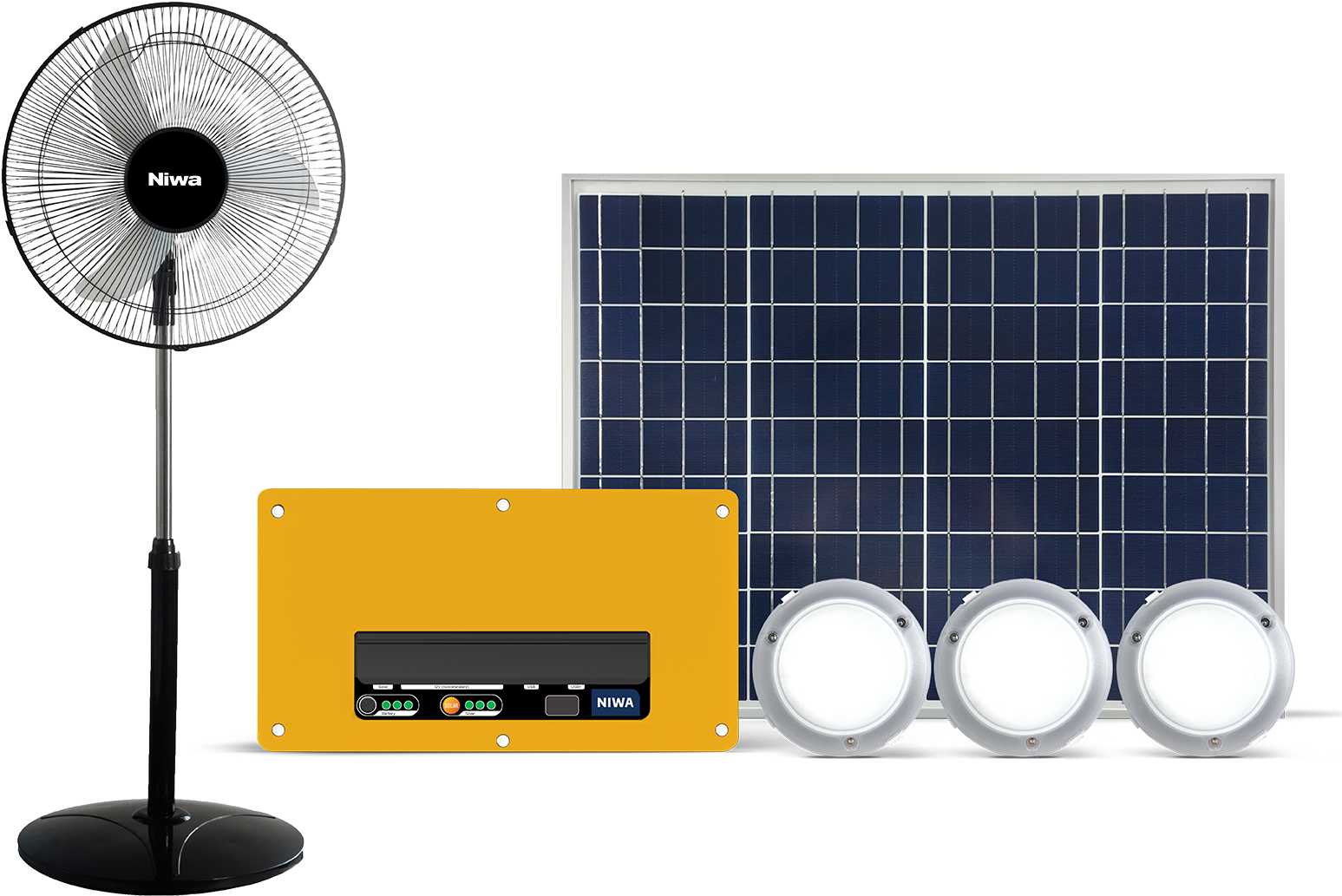 Niwa Energy40 16 Air Fan Solar System - Solar Tv Clipart (1563x1080), Png Download