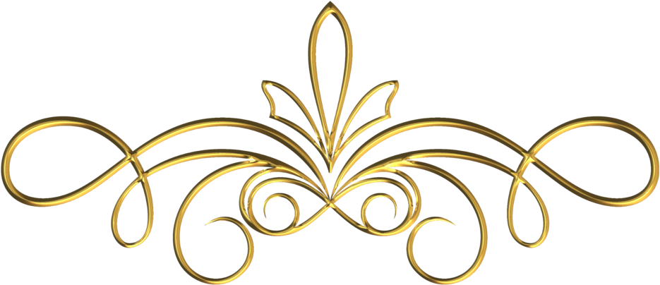 Free Snowflake Divider Clipart - Wedding Gold Scroll Clipart - Png Download (1024x566), Png Download