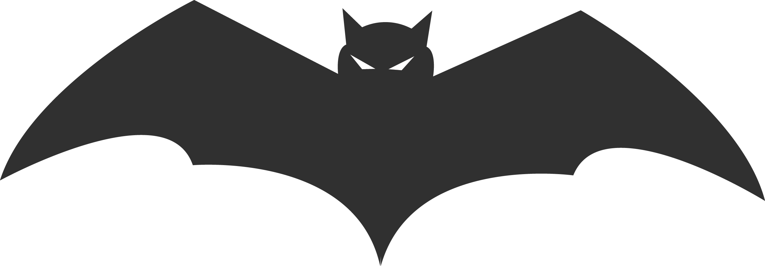 Bat Silhouette - Briefs Clipart (2458x854), Png Download