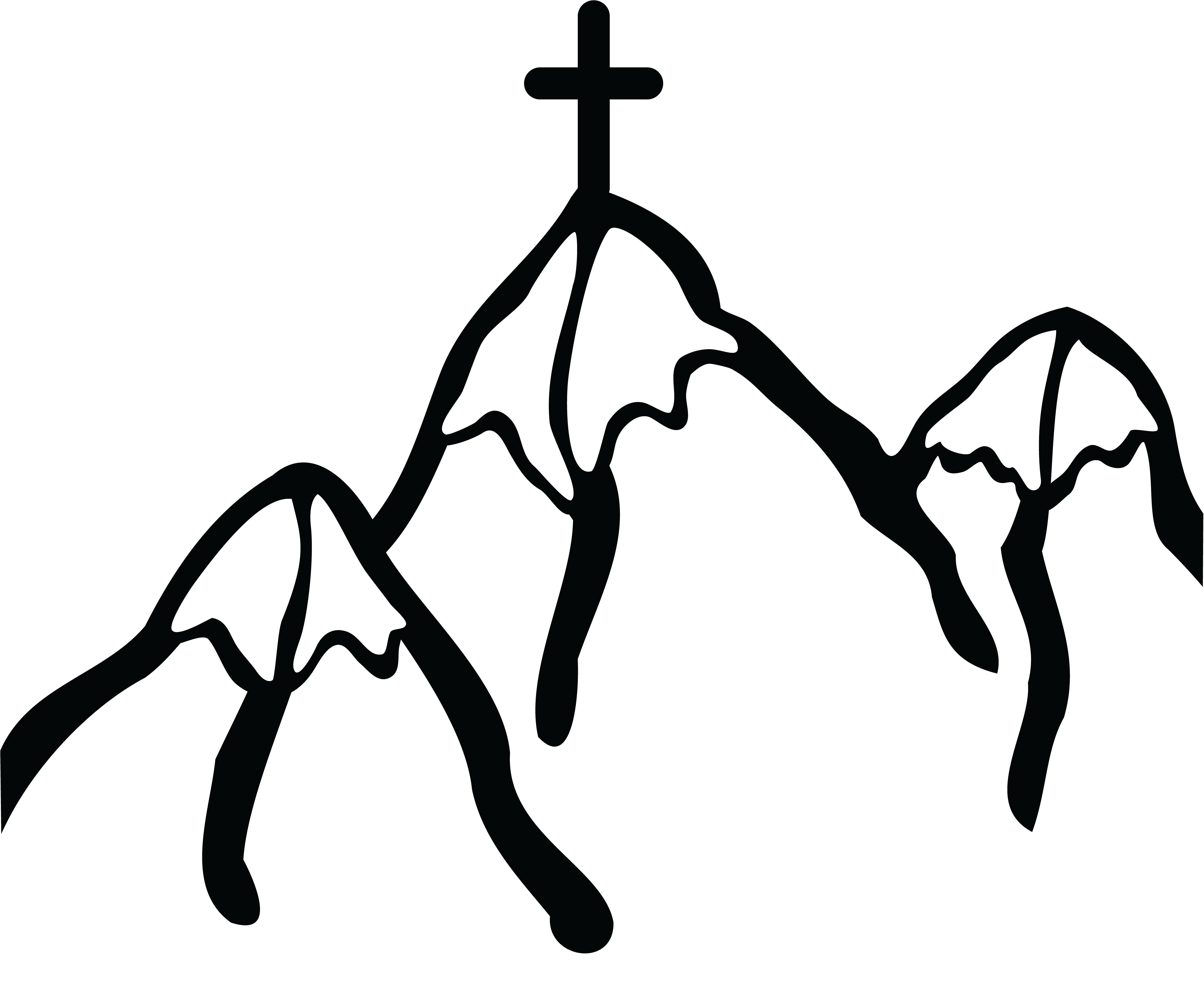 Picture Freeuse Cross Clipart Black And White Png - Mountain Images Free Clip Art Transparent Png (4000x3283), Png Download