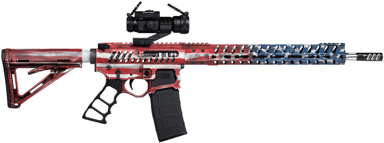 F-1 Firearms Old Glory - Skeletonized Ar 15 Demolitionranch Clipart (1280x490), Png Download