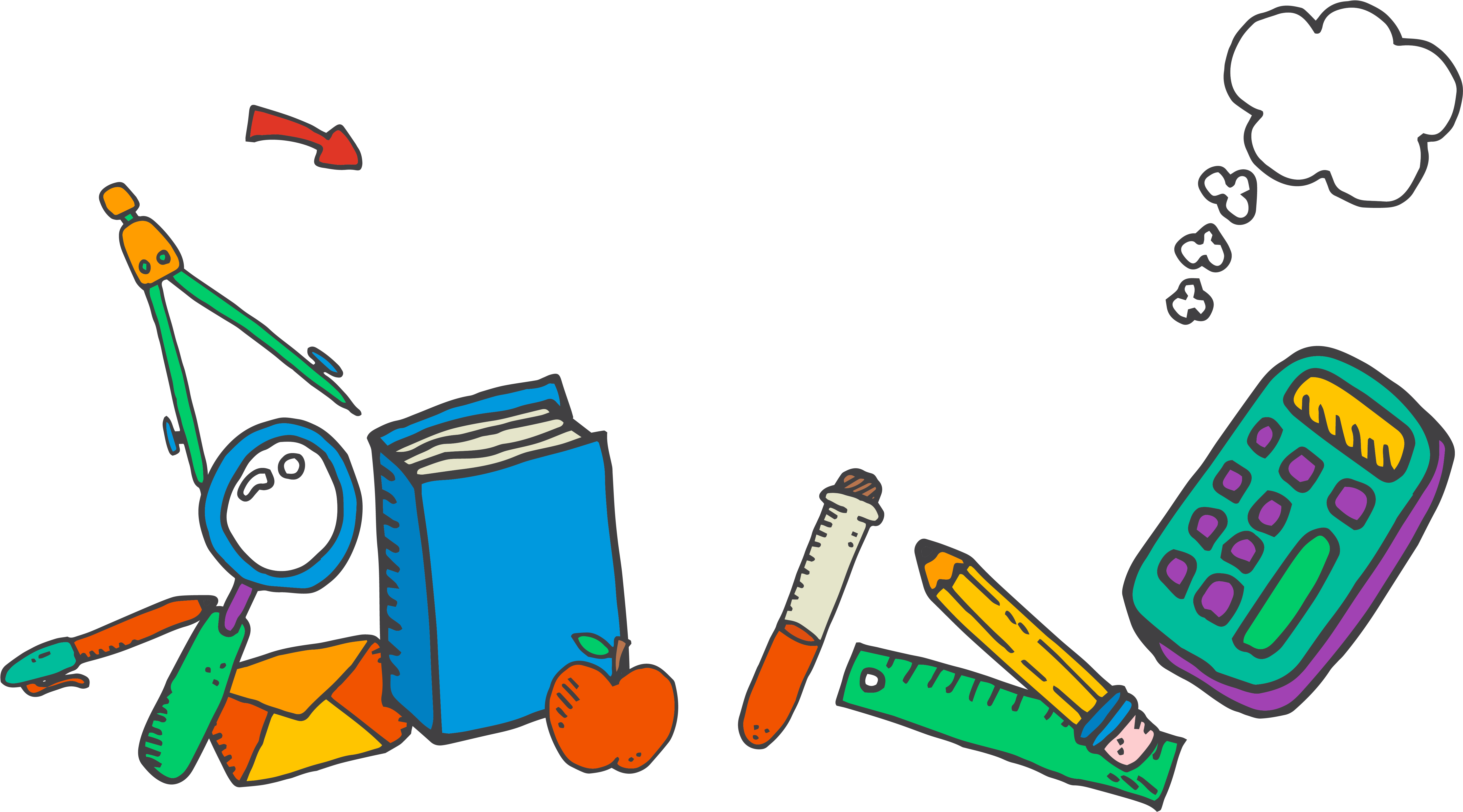 School Supplies Learning - อุปกรณ์ การ เรียน Png Clipart (6108x3744), Png Download