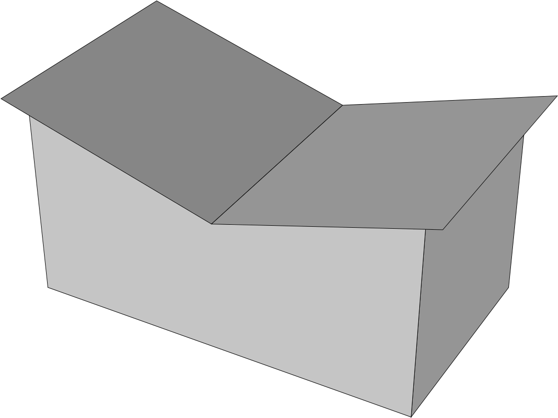 File - Butterfly Roof - Svg - Butterfly Roof Clipart (1280x960), Png Download