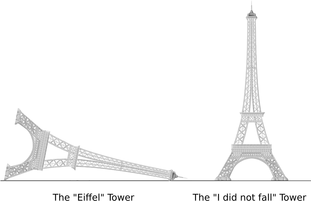 Eiffel Tower And I Did Not Fall Tower - Fell Tower Clipart (1123x794), Png Download