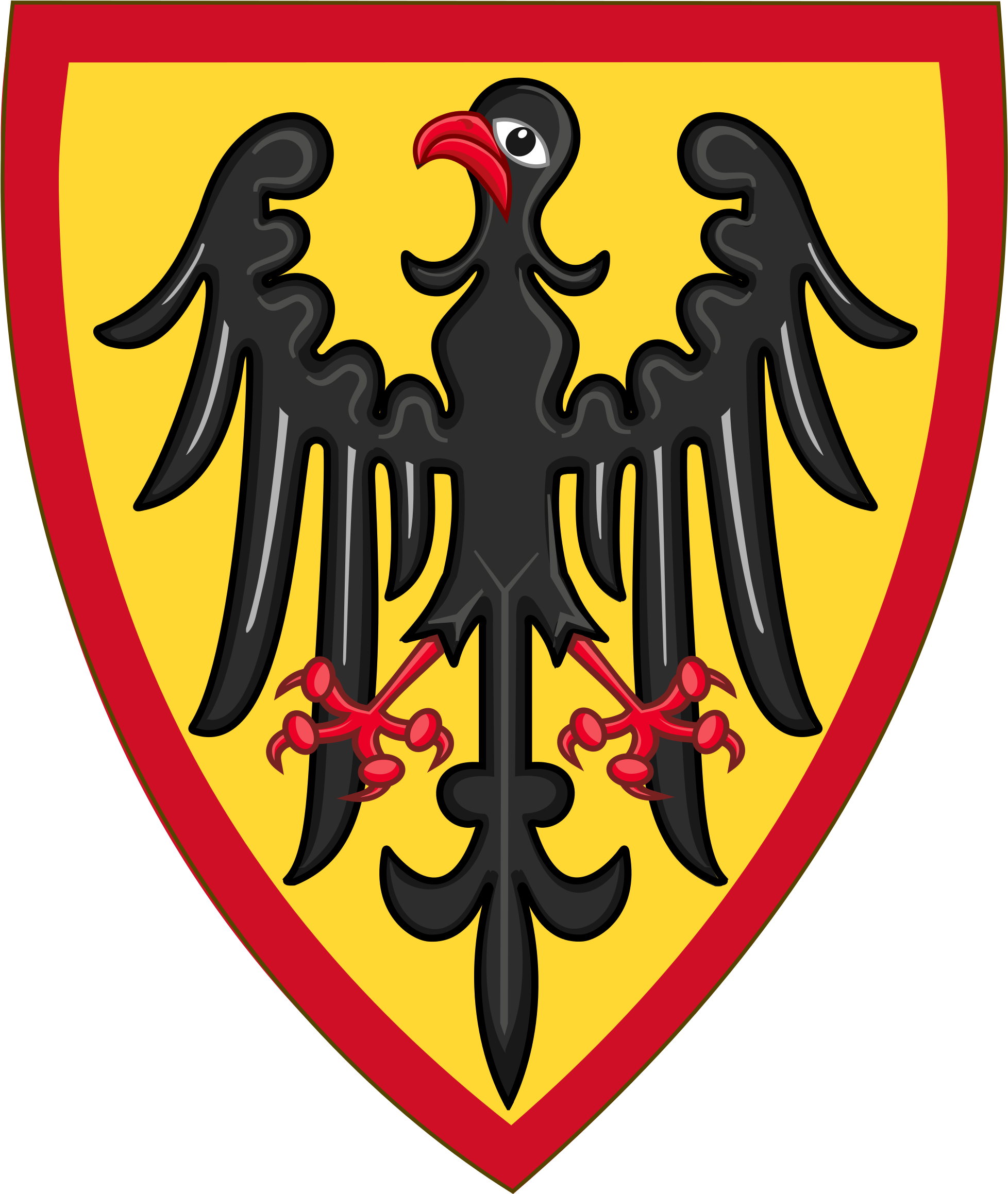 Or, An Eagle Displayed Sable Beaked And Membered Gules, - Ancient Germany Coat Of Arms Clipart (2000x2383), Png Download